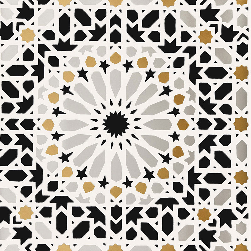 Schumacher Wallpaper 5005961 Nasrid Palace Mosaic Mica