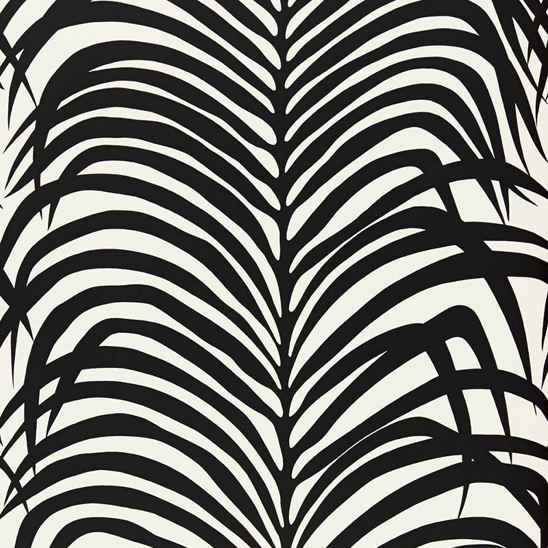 Schumacher Wallpaper 5006932 Zebra Palm Ebony
