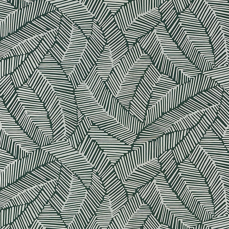 Schumacher Wallpaper 5007534 Abstract Leaf Metallic Slate