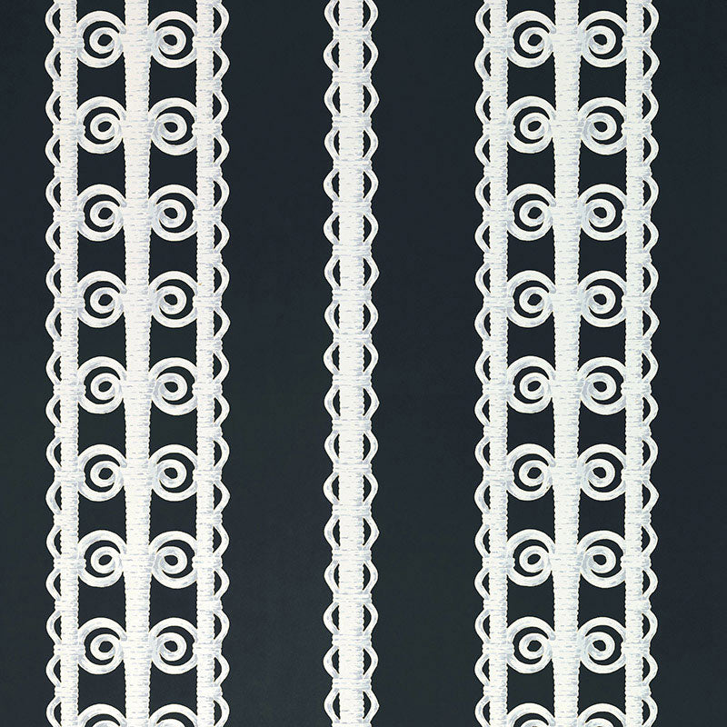 Schumacher Wallpaper 5007724 Wicker Stripe Licorice