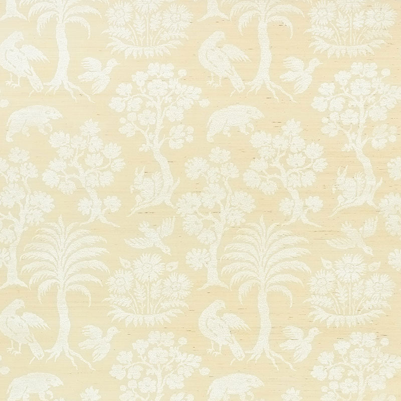 Schumacher Wallpaper 5008280 Woodland Silhouette Sisal Ivory