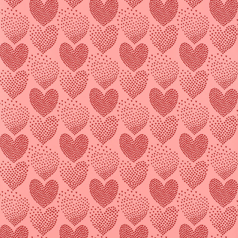 Schumacher Wallpaper 5008361 Heart Of Hearts Red & Pink