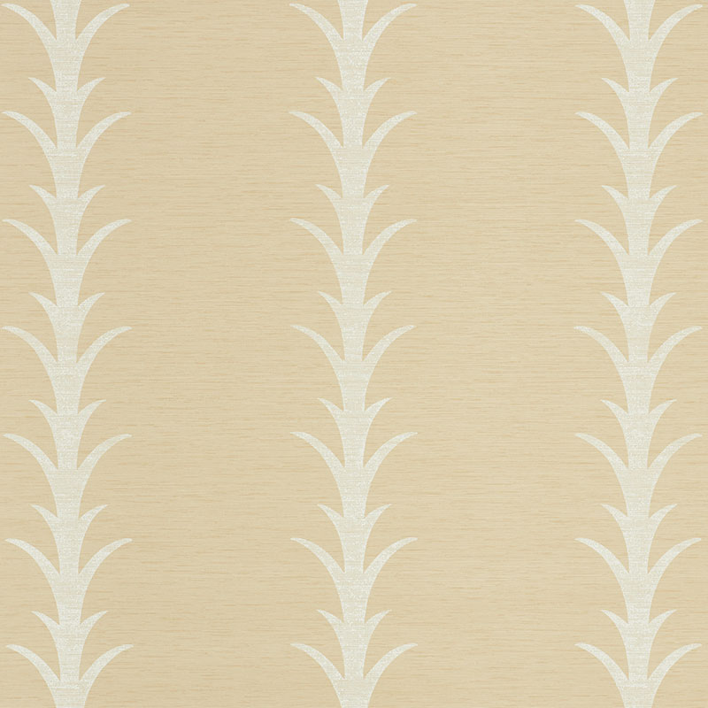 Schumacher Wallpaper 5008592 Acanthus Stripe Vinyl Natural