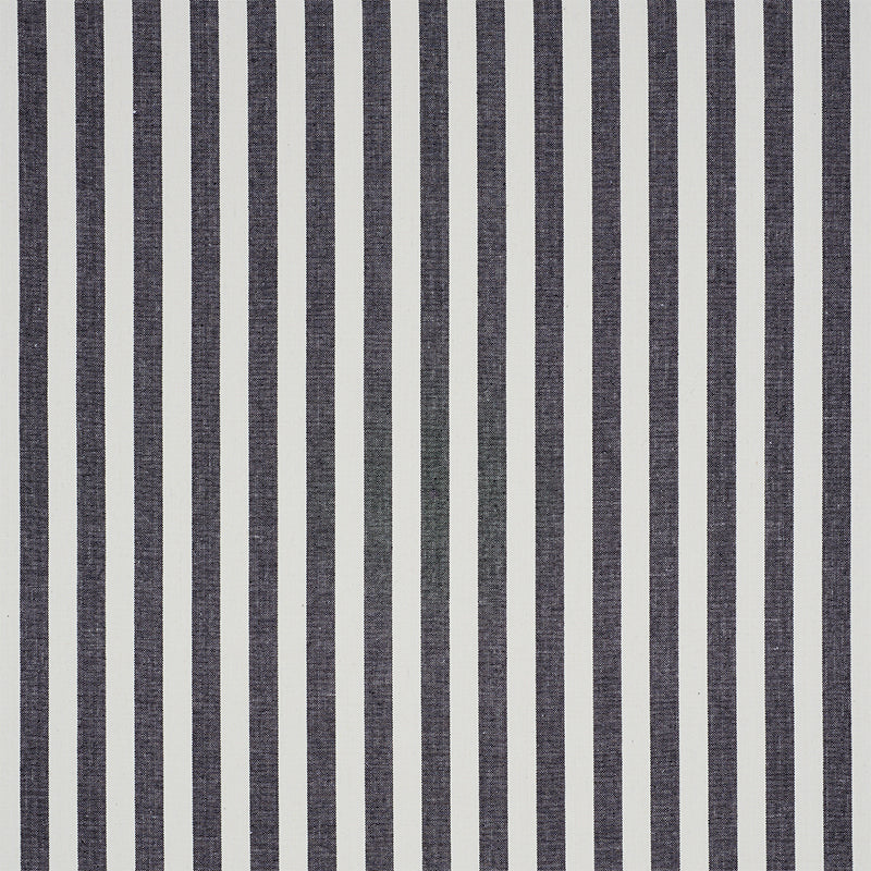 Schumacher Wallpaper 5010255 Linen Stripe Black