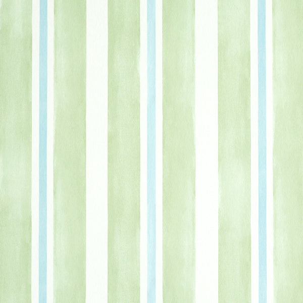 Schumacher Wallpaper 5011570 Watercolor Stripe Leaf