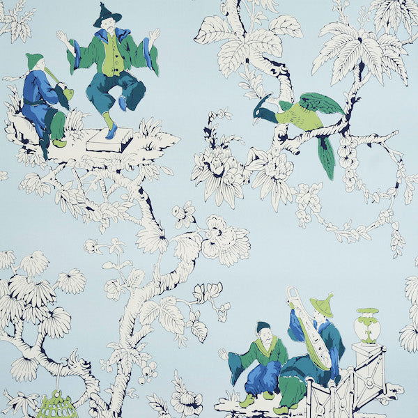 Schumacher Wallpaper 5011650 Chinoiserie Moderne Blue