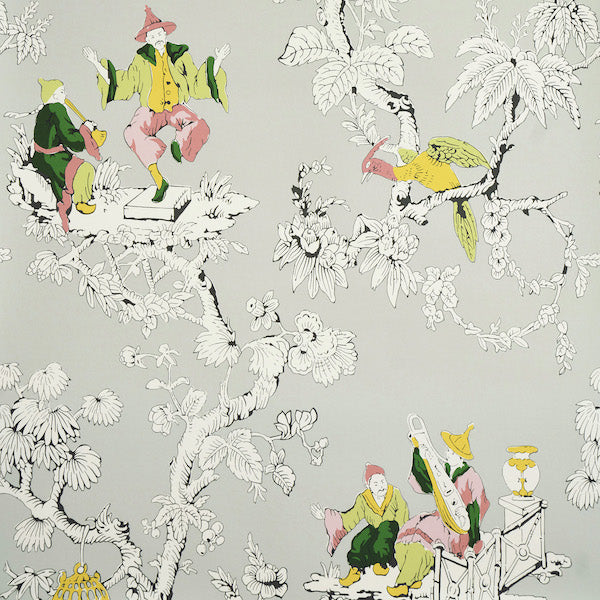 Schumacher Wallpaper 5011652 Chinoiserie Moderne Soft Grey