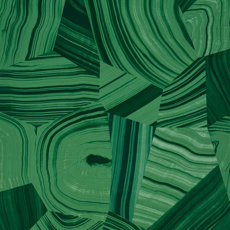Schumacher Wallpaper 5013891 Agate Slice Malachite Green
