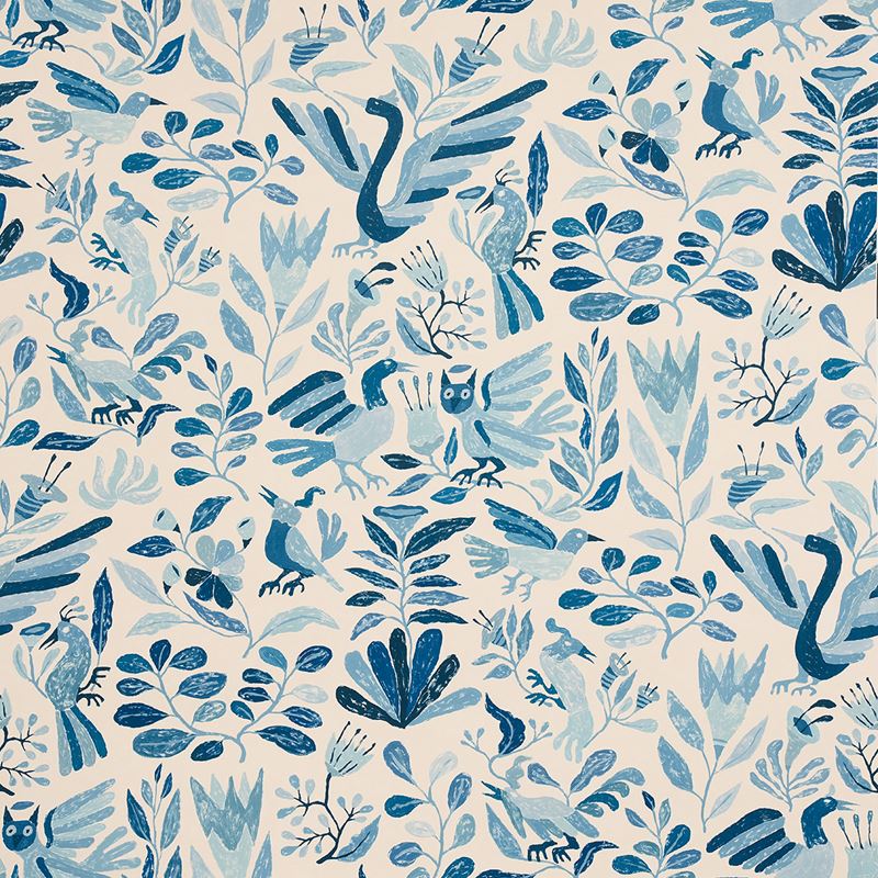 Schumacher Wallpaper 5014830 Canopy Blue Birds