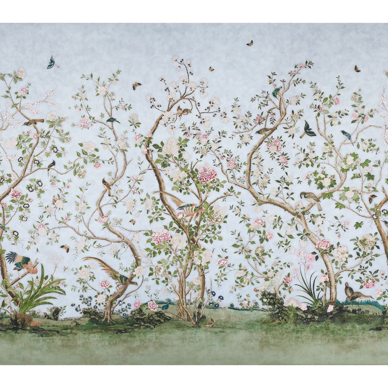 Schumacher Wallpaper 5015150 Les Oiseaux Panel Set Sky