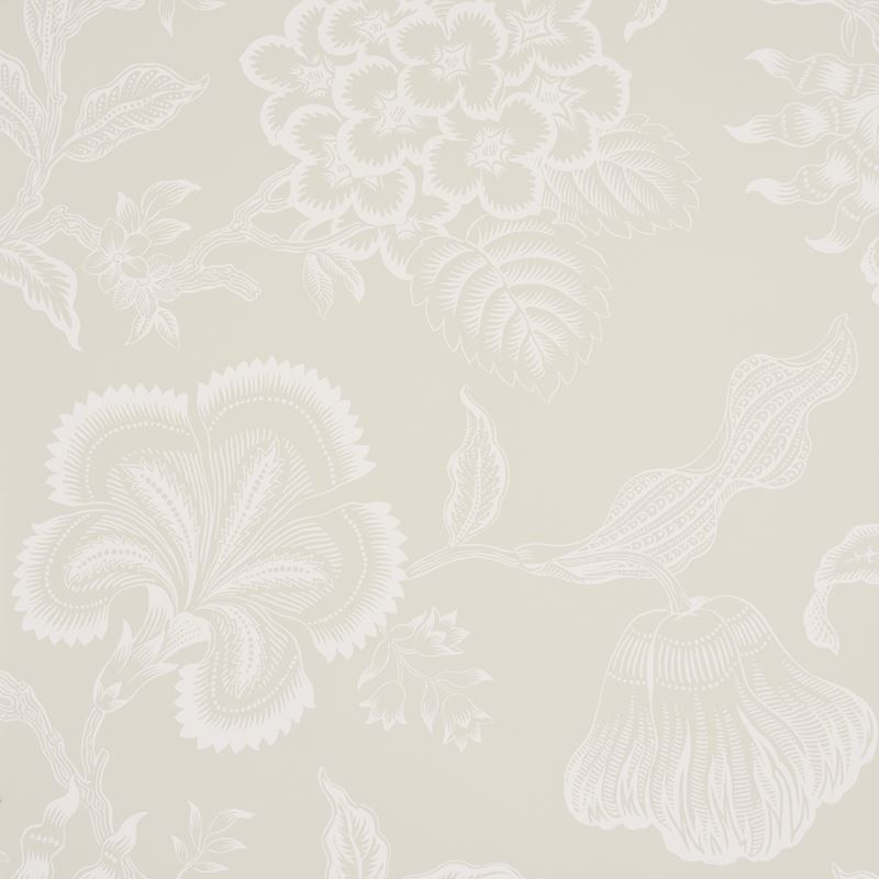 Schumacher Wallpaper 5015320 Hothouse Flowers Silhouette Cream