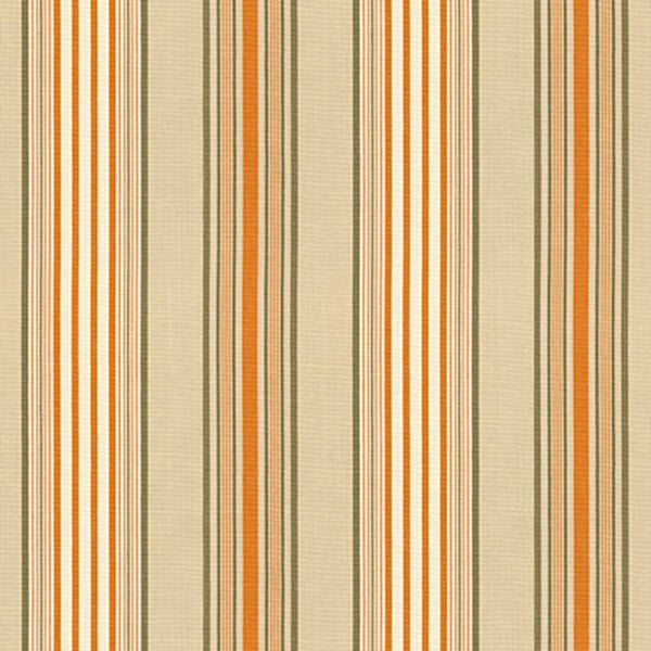 Schumacher Fabric 62961 Saratoga Cotton Stripe Beige Mocha Pumpkin