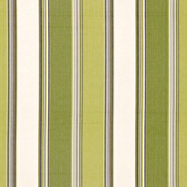 Schumacher Fabric 66003 Addison Cotton Stripe Vert