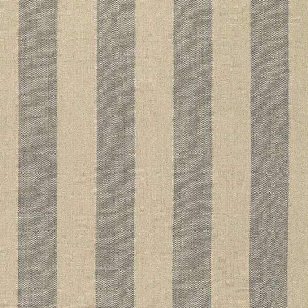 Schumacher Fabric 66074 Augustin Linen Stripe Steel Linen