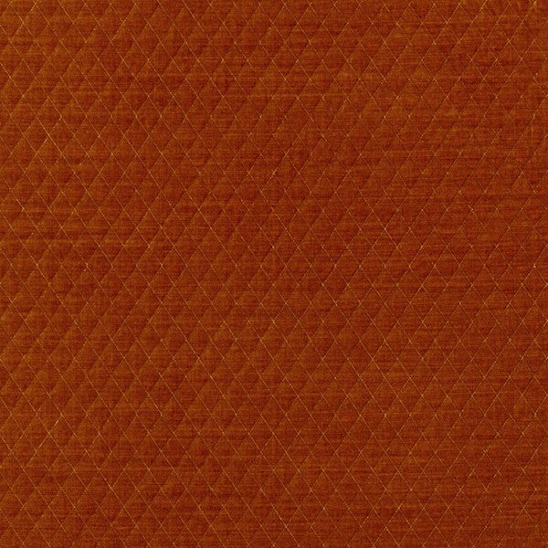 Schumacher Fabric 66925 Paley Quilted Velvet Chinese Orange