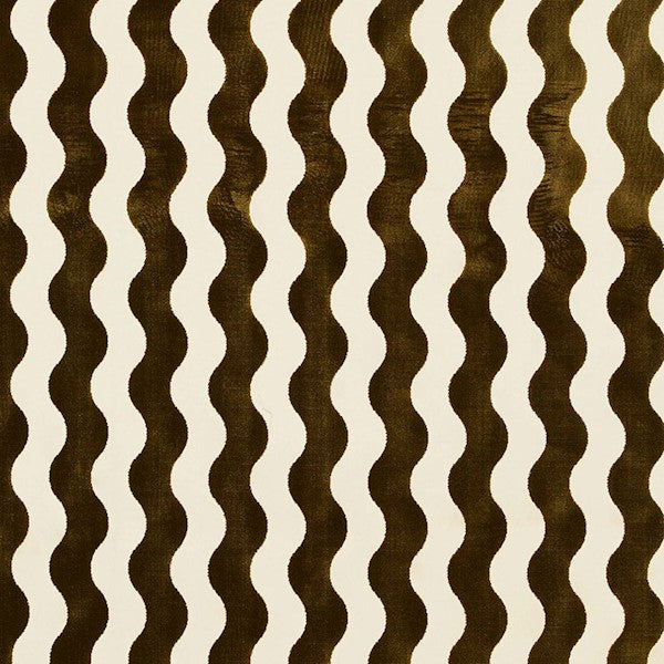 Schumacher Fabric 69421 The Wave Chocolate