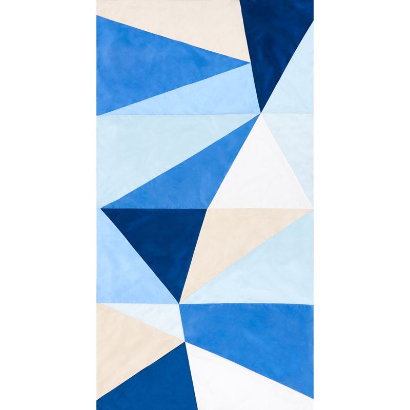 Schumacher Fabric 69454 Cubist Silk Panel Blue
