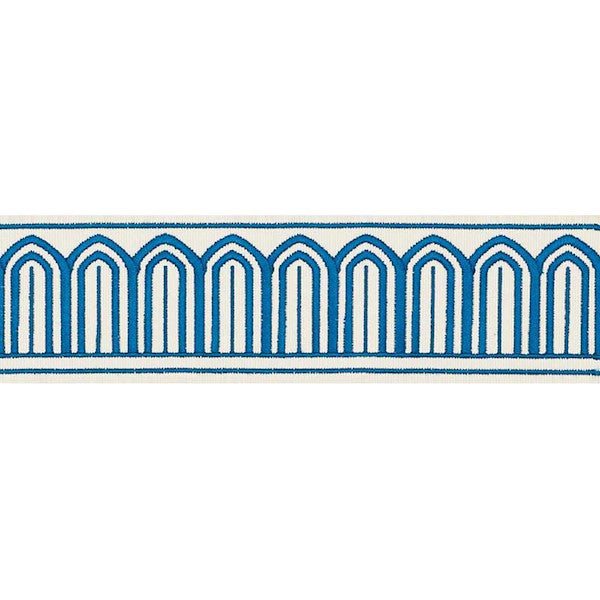 Schumacher Fabric Trim 70762 Arches Embroidered Tape Peacock
