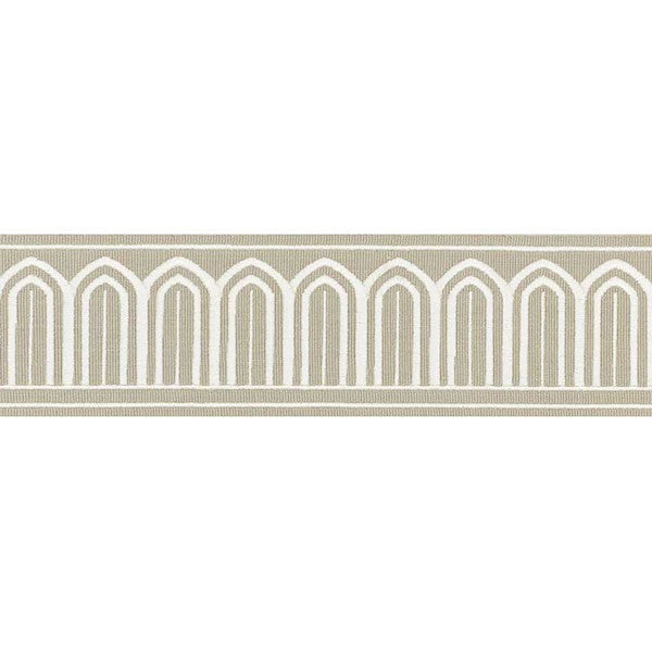 Schumacher Fabric Trim 70765 Arches Embroidered Tape Taupe