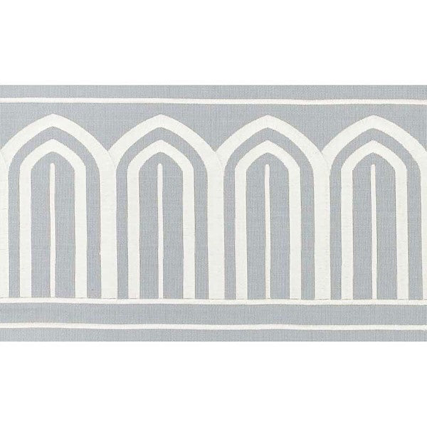 Schumacher Fabric Trim 70773 Arches Embroidered Tape Wide Sky