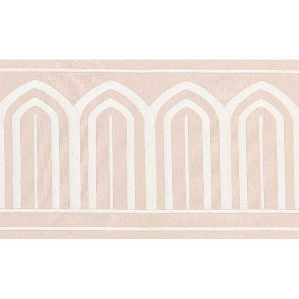 Schumacher Fabric Trim 70774 Arches Embroidered Tape Wide Blush