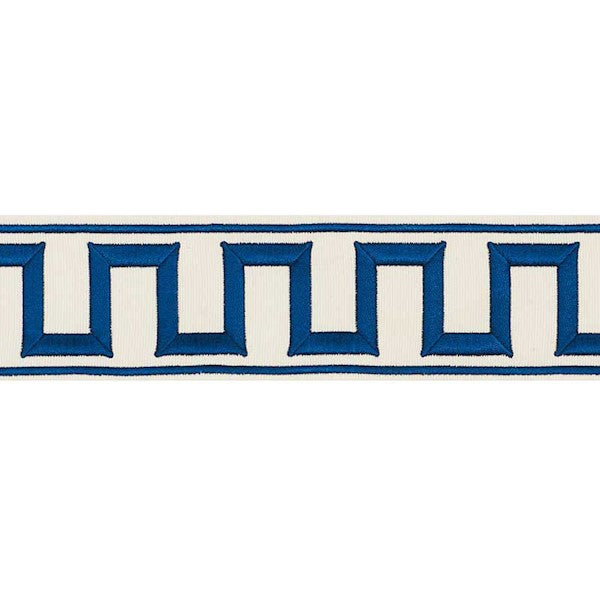 Schumacher Fabric Trim 70791 Greek Key Embroidered Tape Blue