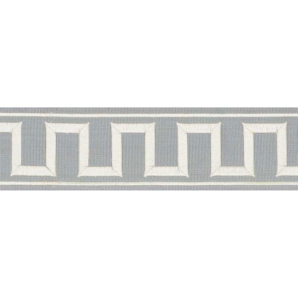 Schumacher Fabric Trim 70801 Greek Key Embroidered Tape Sky