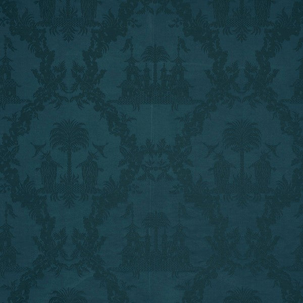 Schumacher Fabric 71830 Chinoiserie Royale Peacock