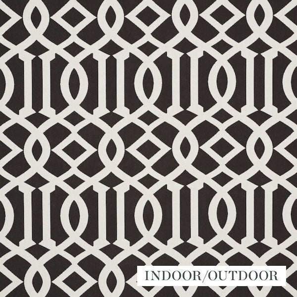 Schumacher Fabric 73162 Imperial Trellis Indoor/Outdoor Black