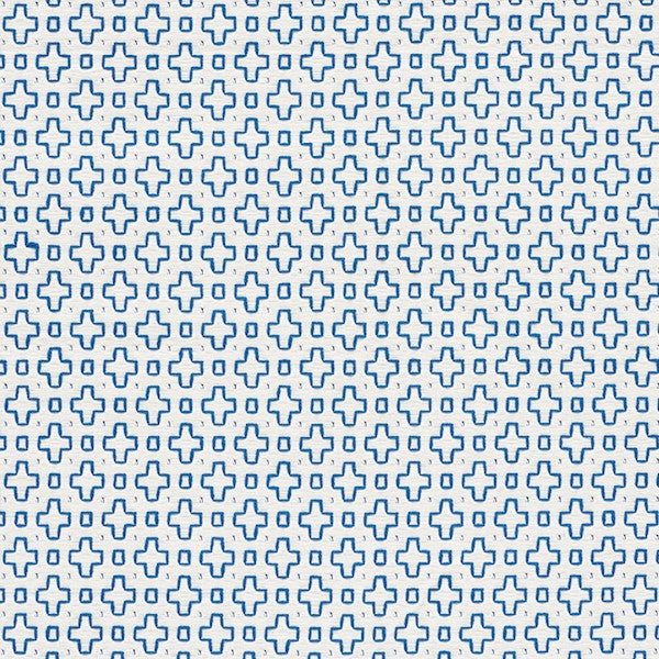 Schumacher Fabric 73560 Scout Embroidery Blue