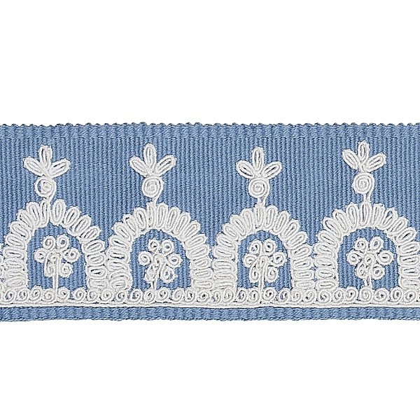 Schumacher Fabric Trim 74157 Noelia Embroidered Tape Chambray
