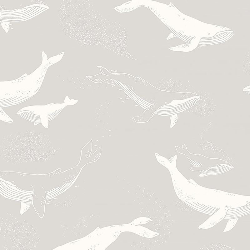Schumacher Wallpaper 7452 Whales Grey