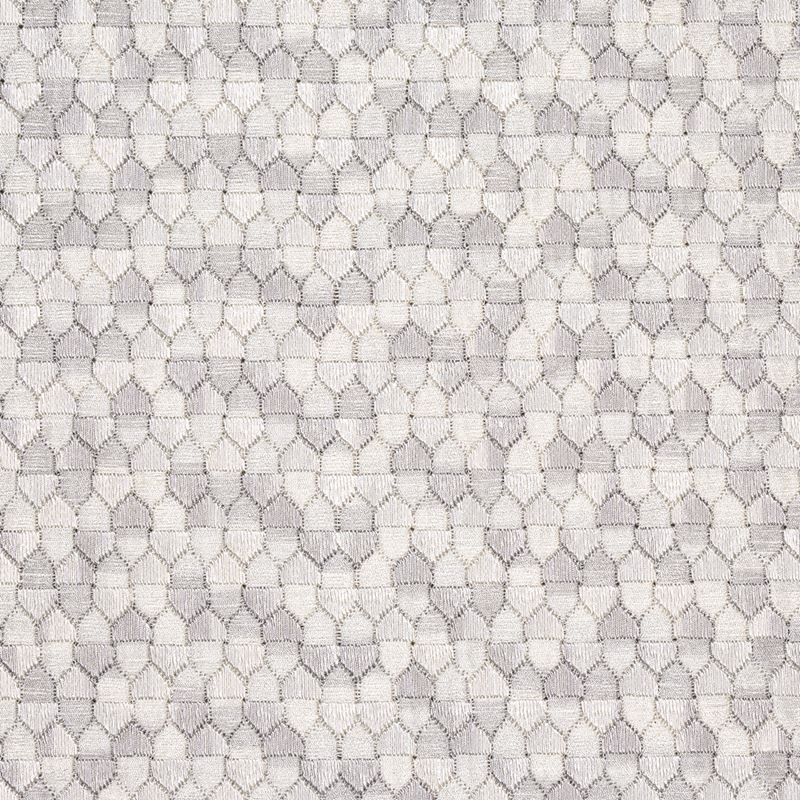 Schumacher Fabric 75123 Ivins Embroidery Gray