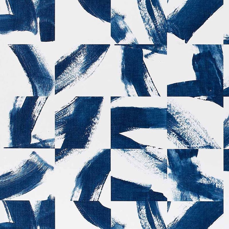 Phillip Jeffries Wallpaper 7538 Vinyl Reconstructed Collage Blue
