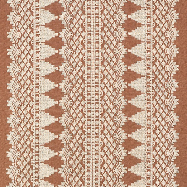Schumacher Fabric 75470 Wentworth Embroidery Rust
