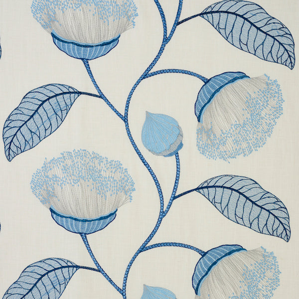 Schumacher Fabric 78301 Celinda Embroidery Blue