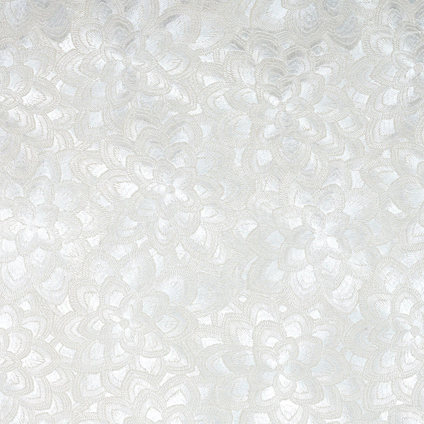 Schumacher Fabric 78341 Lotus Embroidery Pearl