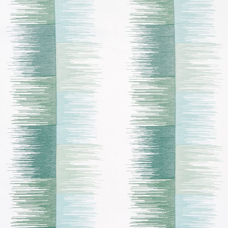 Schumacher Fabric 78403 Sunburst Stripe Embroidery Mineral