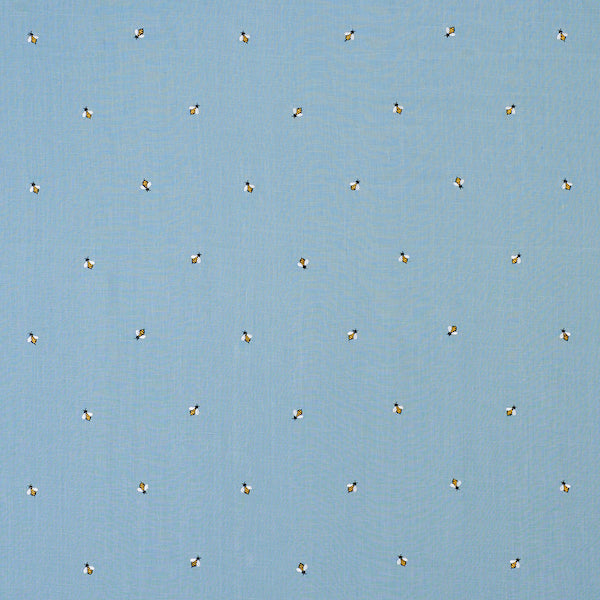 Schumacher Fabric 78421 Honey Bee Embroidery Sky