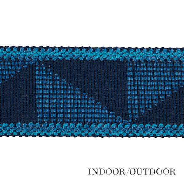 Schumacher Fabric Trim 78530 Teague Tape Indoor/Outdoor Blue