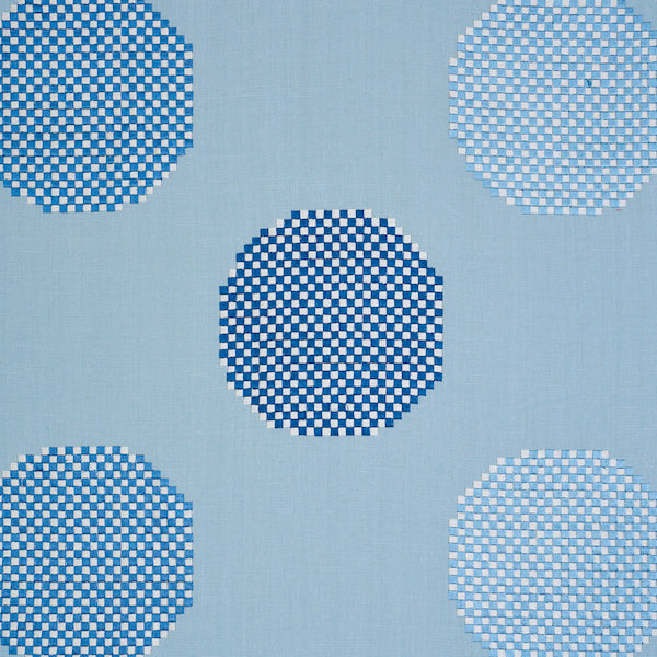 Schumacher Fabric 78942 Hansen Embroidery Blue