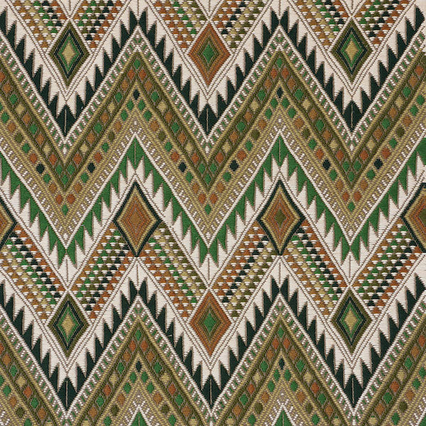 Schumacher Fabric 79243 Coyolate Hand Woven Brocade Green