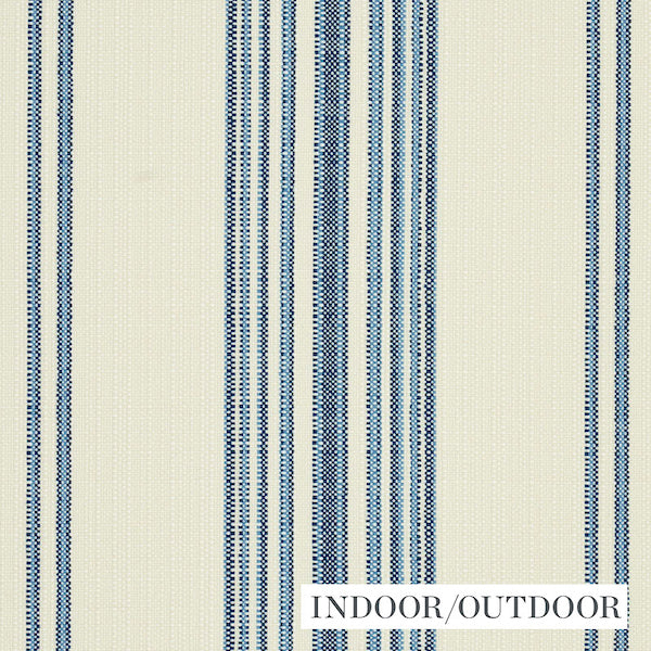 Schumacher Fabric 79330 Solana Stripe Indoor/Outdoor Navy