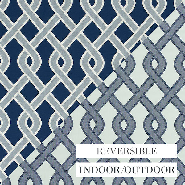 Schumacher Fabric 79570 Cleo Trellis Indoor/Outdoor Blue