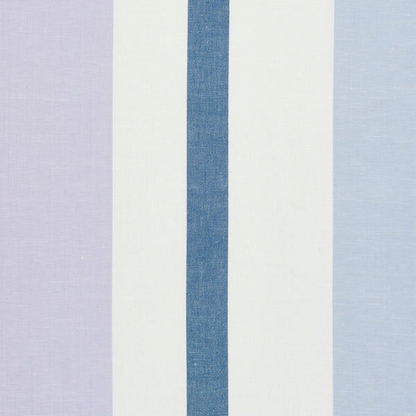 Schumacher Fabric 79661 Lolland Linen Stripe Lilac & Blue