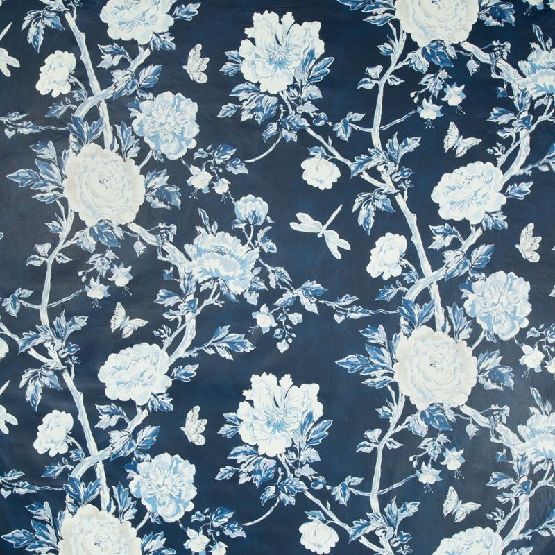 Brunschwig & Fils Fabric 8017135.5 Les Pivoines Print Blue