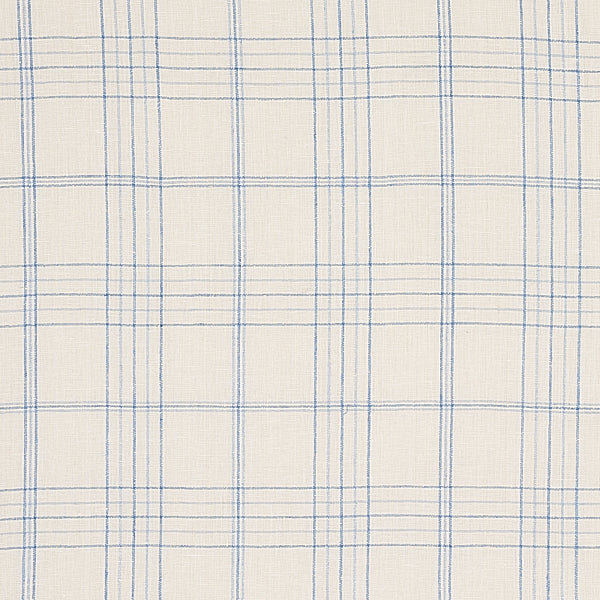 Schumacher Fabric 80301 Nils Plaid Linen Blue