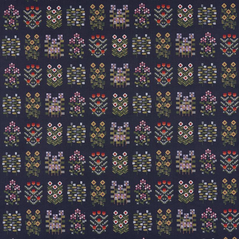 Schumacher Fabric 81971 Annika Floral Tapestry Multi On Navy