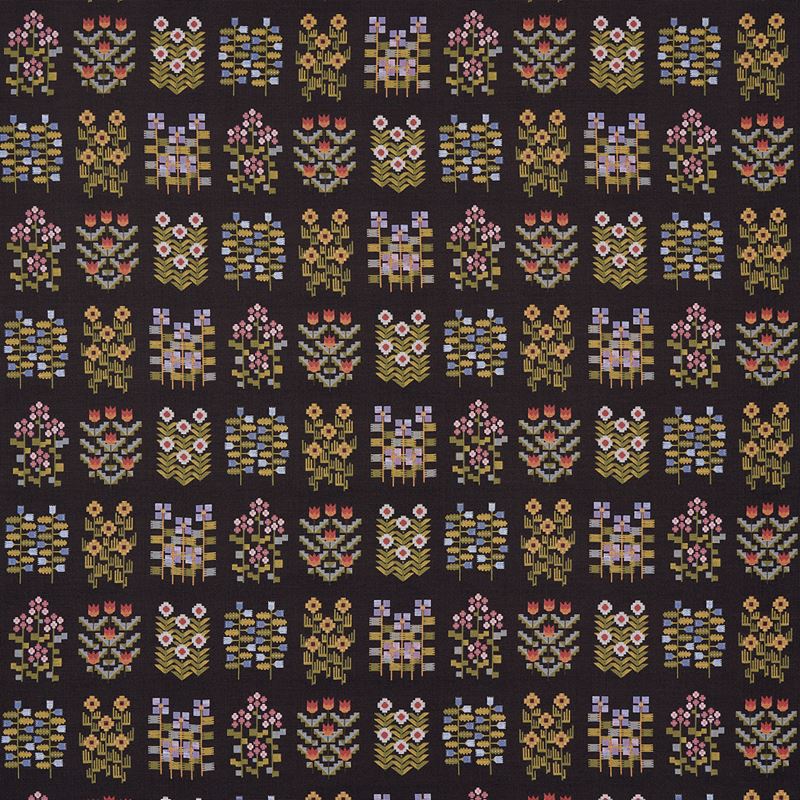 Schumacher Fabric 81972 Annika Floral Tapestry Multi On Cocoa