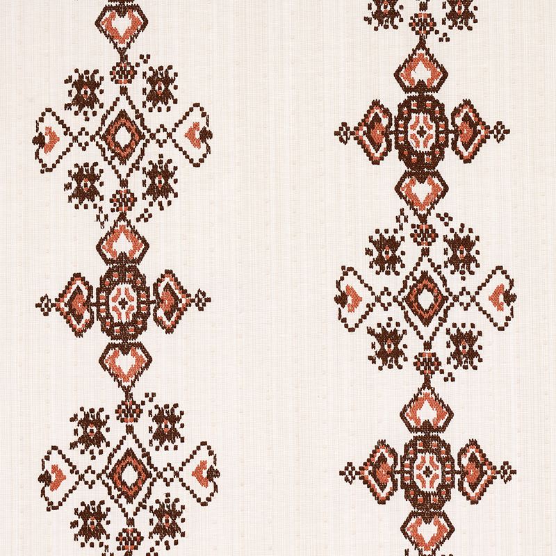 Schumacher Fabric 82071 Nadira Embroidery Cocoa